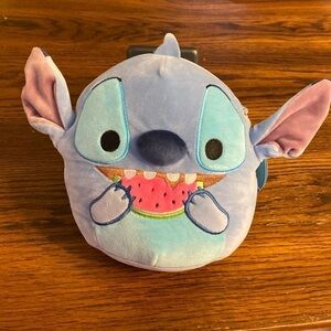 Squishmallows Stitch eating a watermelon